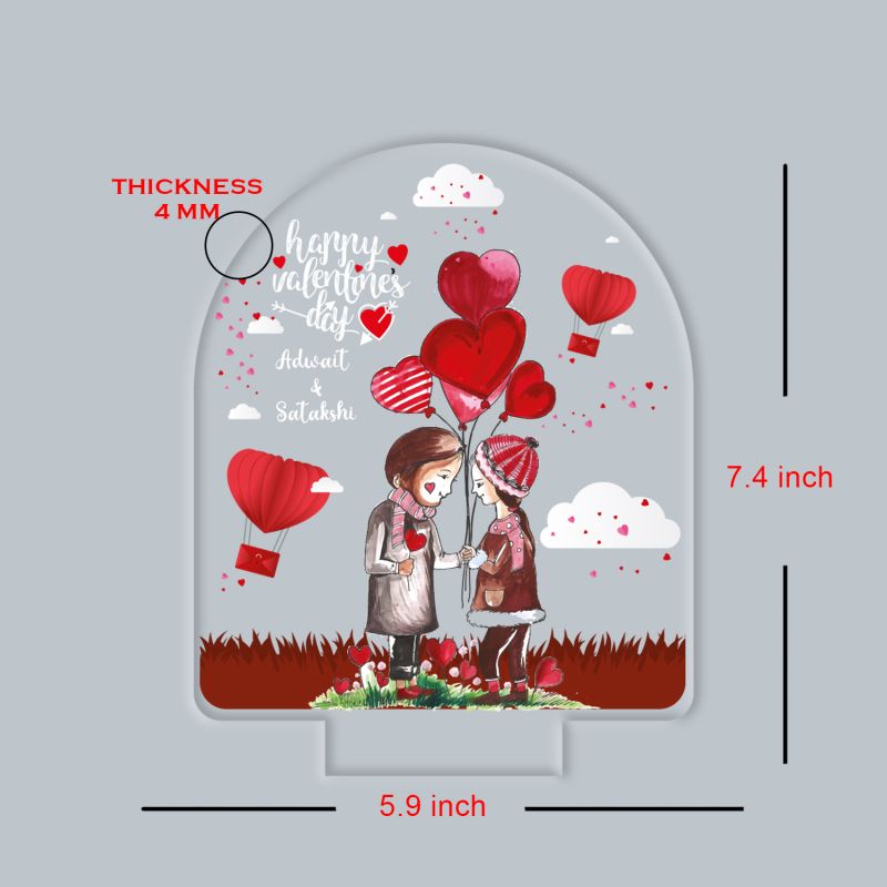 Personalized Valentine LED Lamp with Custom Name Warm White Romantic Night Light Valentine Gift for Couples Couple Night Light Frame Lamp